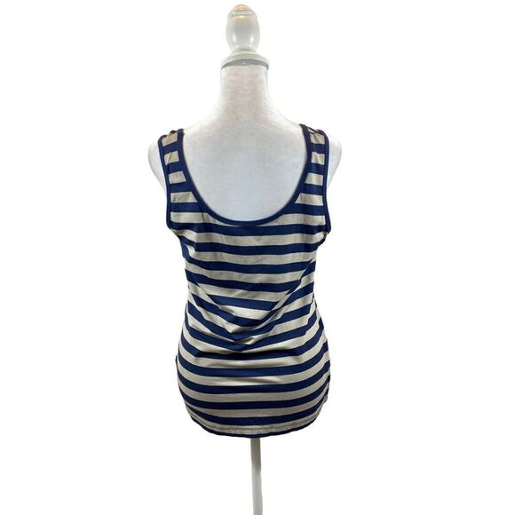 Ronen Chen Blue and Taupe Striped Tank Top Size 2 XS - Picture 7 of 9